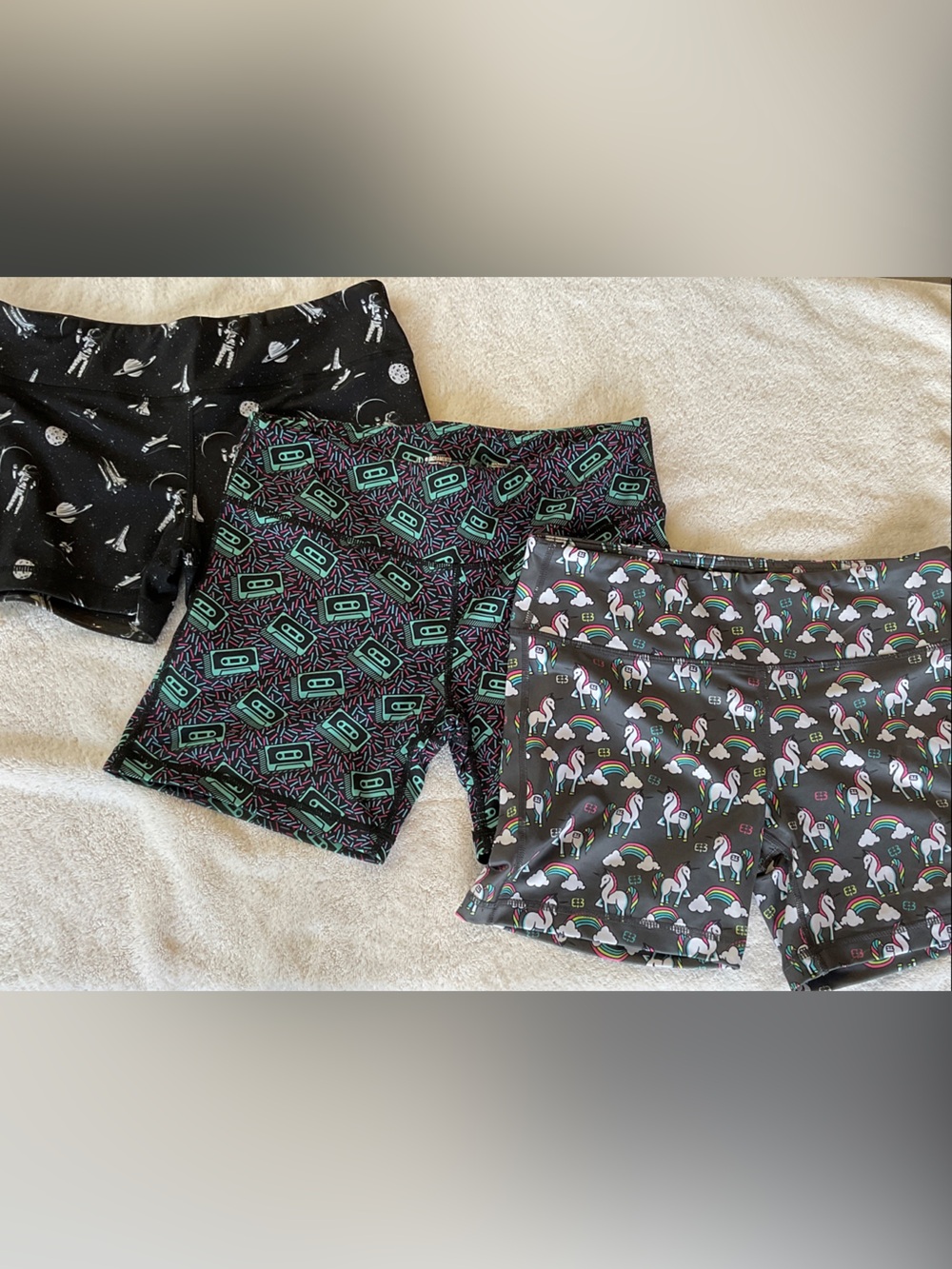 Women’s Black Unicorn & Retro Cassette Athletic Shorts - Pack